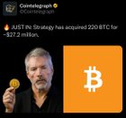 Strategy has acquired 220 btc for ~$27.2 million