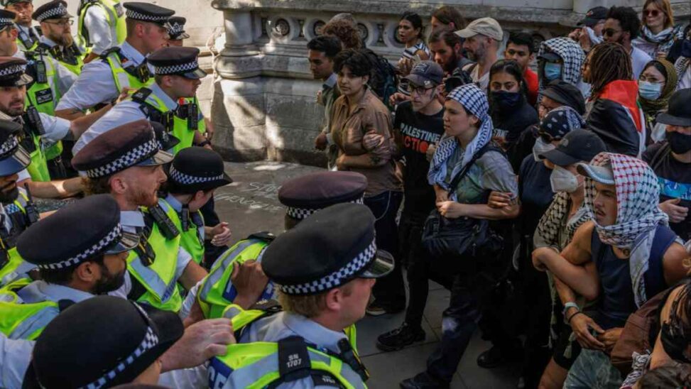 Home secretary urges activists to cancel palestine action protest after manchester attack