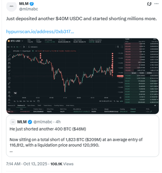 The whale who perfectly timed the dump on friday making hundreds of millions started shorting again and nobody knows if it's a psyop, or if they have insider info to suggest it's going to dump again.
