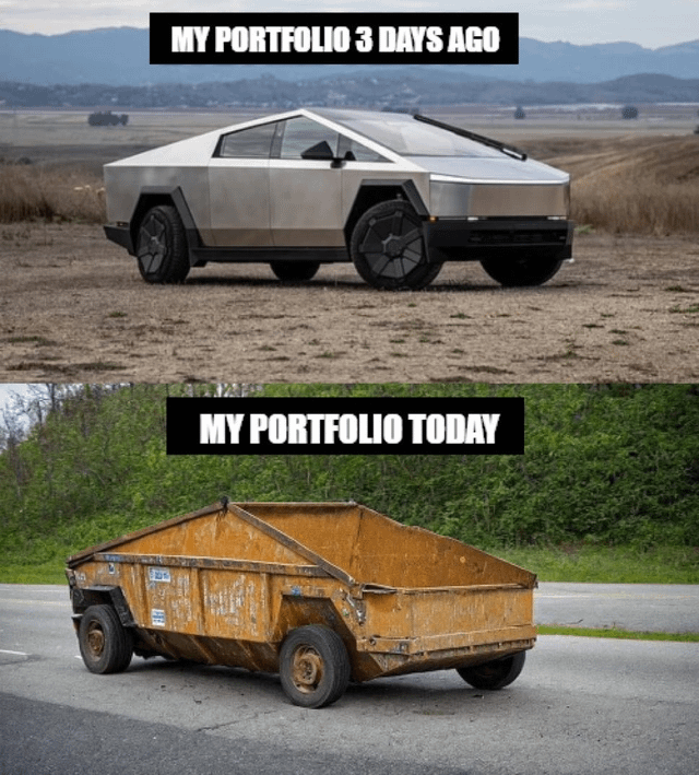 My portfolio 3 days ago vs my portfolio today