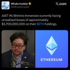 Bitmine immersion currently facing unrealised losses of approximately $3,700,000,000 on their eth holdings