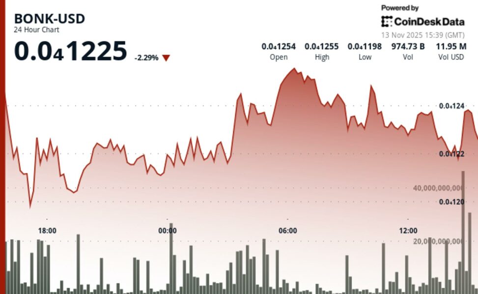 Bonk falls 3.9%, sliding below support
