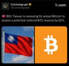 Taiwan is reviewing its seized bitcoin to assess a potential national btc reserve by eoy