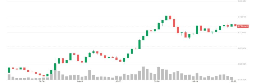 Bitcoin jumps above $87,000, yen slides as bank of japan hikes interest rates