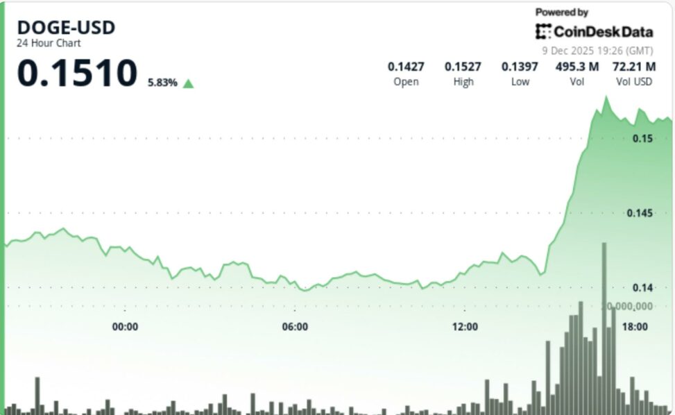 Dogecoin surges as ether zooms 8%, sparking bullish reversal for memecoins