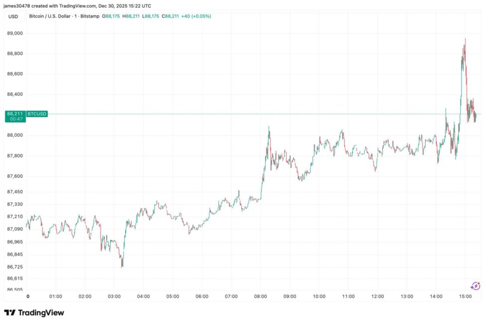 Bitcoin rises above $89,000, showing rare gain in u.s. trading