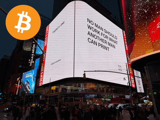 Giant bitcoin ad spotted in times square in nyc