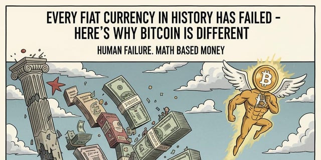 The inevitable sunset: why every fiat currency in history has failed and why bitcoin is different. the question is not if today's fiat currencies will collapse; history guarantees they will. the only question is when.