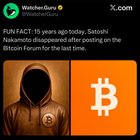 15 years ago today, satoshi nakamoto disappeared after posting on the bitcoin forum for the last time