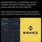 Binance, trump’s usd1, and wintermute allegedly collude to manipulate markets, sending btc/usd1 to $24k for a brief moment, making over $100 million in liquidations