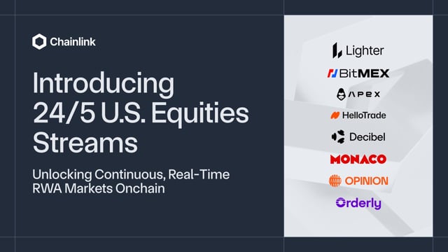 Chainlink launches 24/5 u.s. equities streams