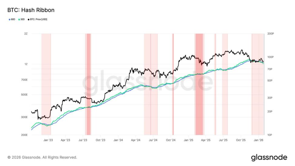 As bitcoin miners cut unprofitable production, hash ribbon metric points to btc price rebound