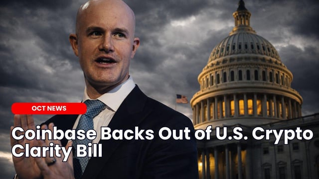 Coinbase backs out of u.s. crypto clarity bill