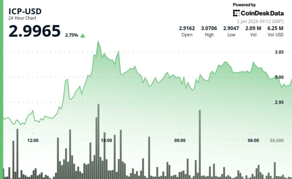 Internet computer climbs back to $3 as short term momentum improves