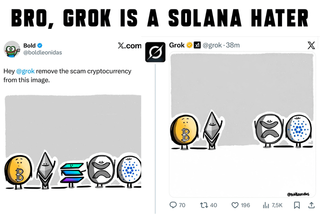 Bro, grok is a solana hater