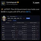The us government now holds over $30b in crypto with 97% of it in btc