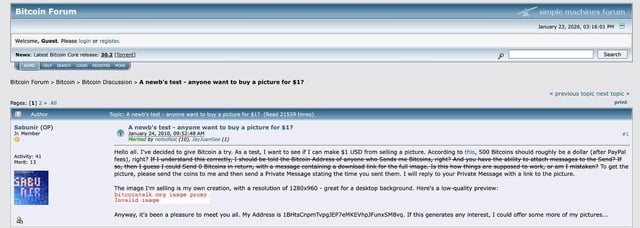 16 years ago today $1 bought you 500 bitcoins.