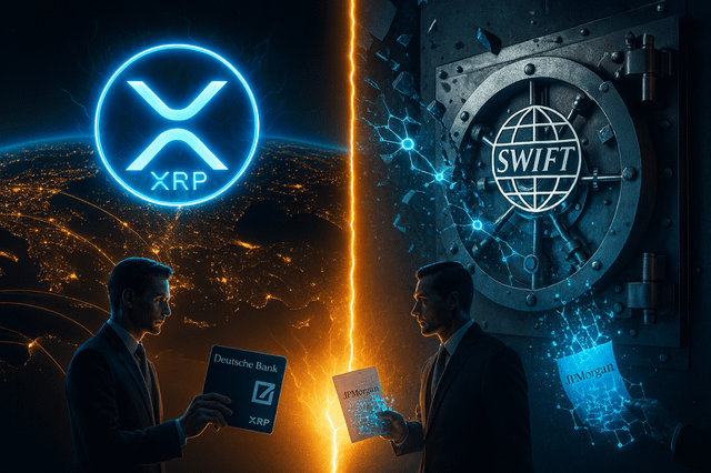 Deutsche bank backs ripple as jpmorgan helps swift build rival blockchain rails