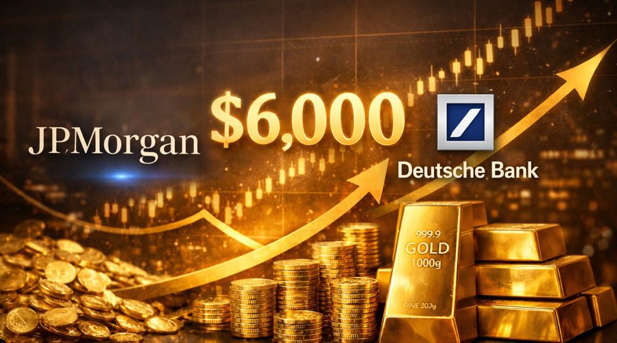 Why gold is surging above $5,000? the new gold price predictions from jpmorgan and deutsche bank target +$6,000