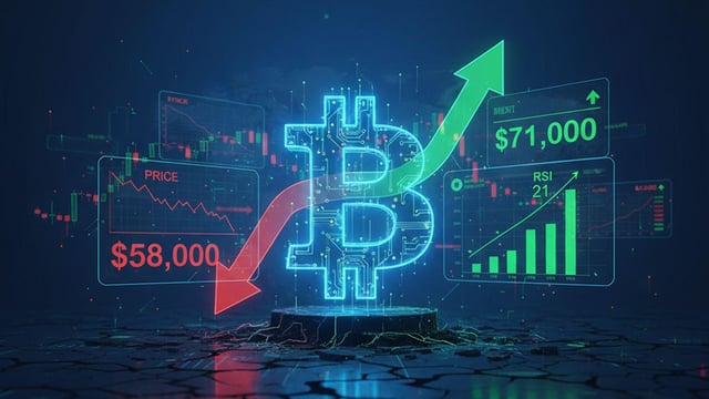 Bitcoin rebounds to $71k as rsi signals extreme oversold conditions