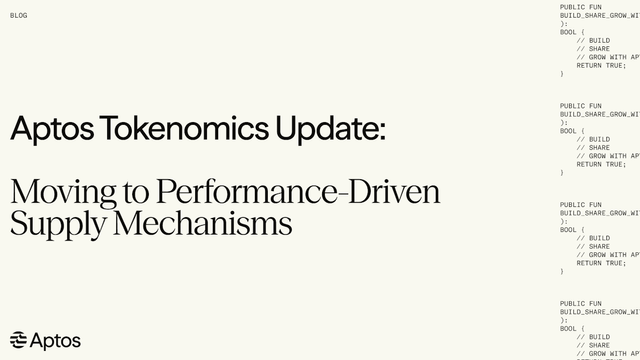 Aptos tokenomics update: moving to performance driven supply mechanisms