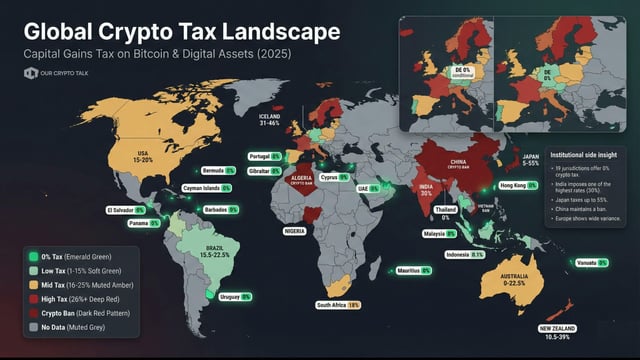 Capital gains tax on digital assets in different countries
