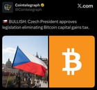 Czech president approves legislation eliminating bitcoin capital gains tax