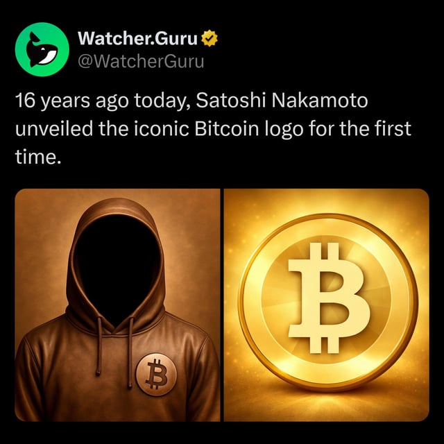 Bitcoin logo was introduced exactly 16 years ago