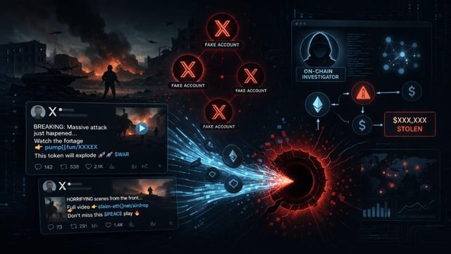 Zachxbt exposes fake x accounts are using war content to push crypto scams