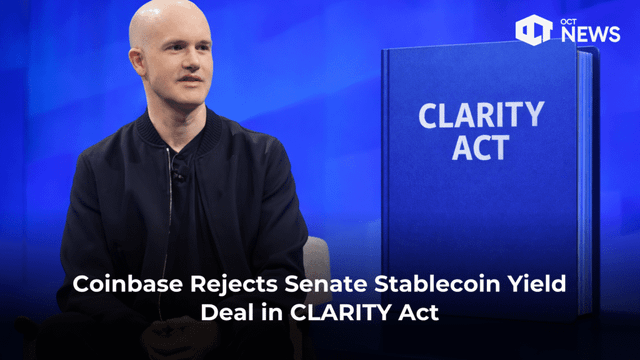 Coinbase rejects senate stablecoin yield deal in clarity act