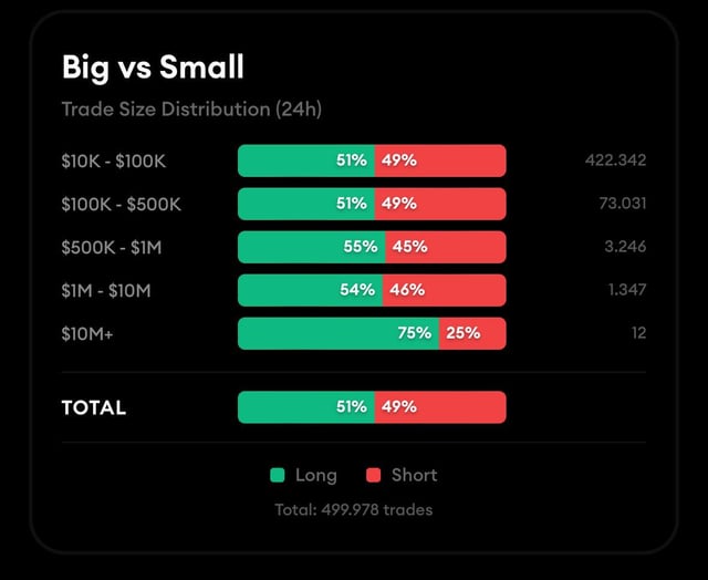 Whales opening positions of $10m+ are mostly long! what’s going on?
