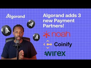 Algorand continues to grow its real world payment infrastructure, and this time three new partners have joined the ecosystem: noah, coinify, and wirex.