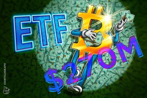 Blackrock’s bitcoin etf inflows $269m, marking a 5 week high