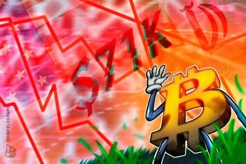 Bitcoin price falls under $71k as us iran war tensions spark sell off