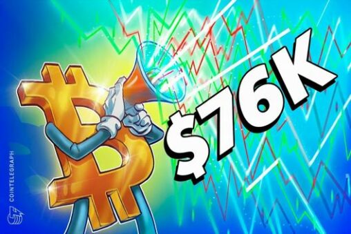 Bitcoin hits ‘near term selling pressure’ after rally to $76k: cryptoquant