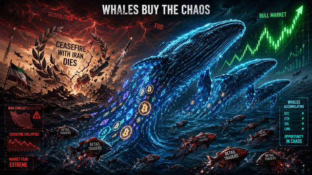 The whales are buying while the ceasefire dies. one of them is wrong