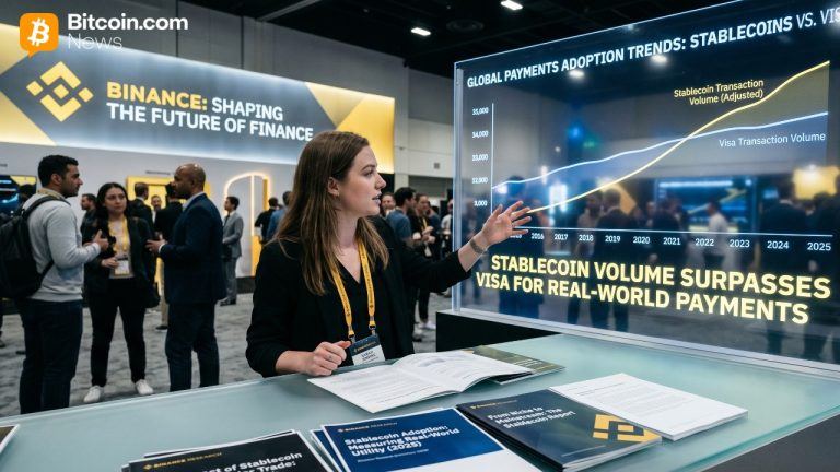 Stablecoins move toward mainstream payments as binance cites visa beating volume