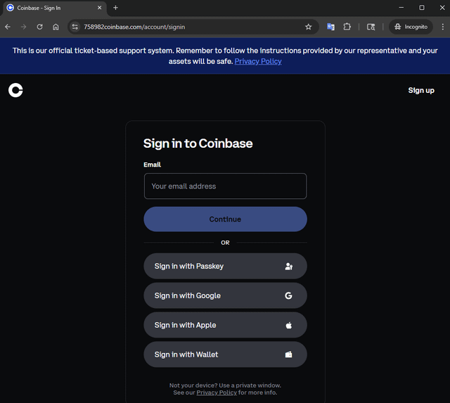 Scammer tried to convince me he was with coinbase support.