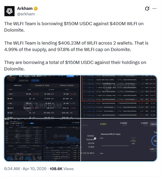 Trump family just rugpulled $150 million from the dolomite lending platform using a deposit of their illiquid wlfi from their treasury causing users to be unable to recover their funds they 'staked for yield'