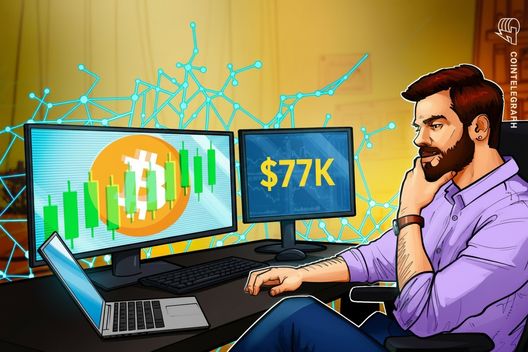 Bitcoin’s surge to $77k pressures shorts, but absent spot and long leverage caps rallies