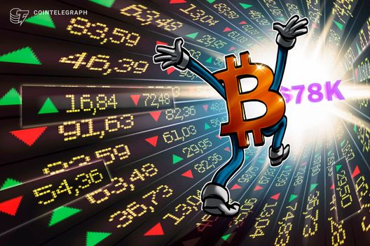 Bitcoin’s ‘overbought’ signal flashes price top warning with focus on $78k