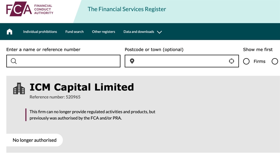 It took icm.com 2 years to give up its fca license