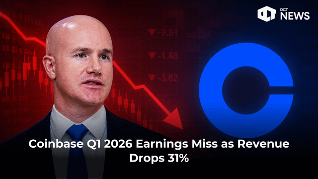 Coinbase q1 2026 earnings reveal $394m loss as revenue drops 31%