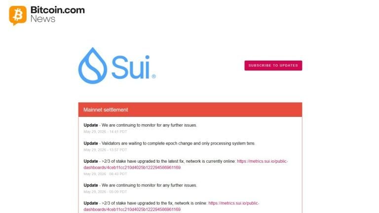 Sui network hits third transaction halt in 48 hour outage wave
