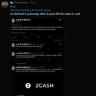 Zooko deleted his 9 year old post on x about a backdoor in $zec