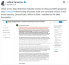 Daos are nothing more then governance theatre, and governance coins deserves zero