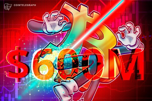 Over $600m in bitcoin longs liquidated as btc dips toward $60k