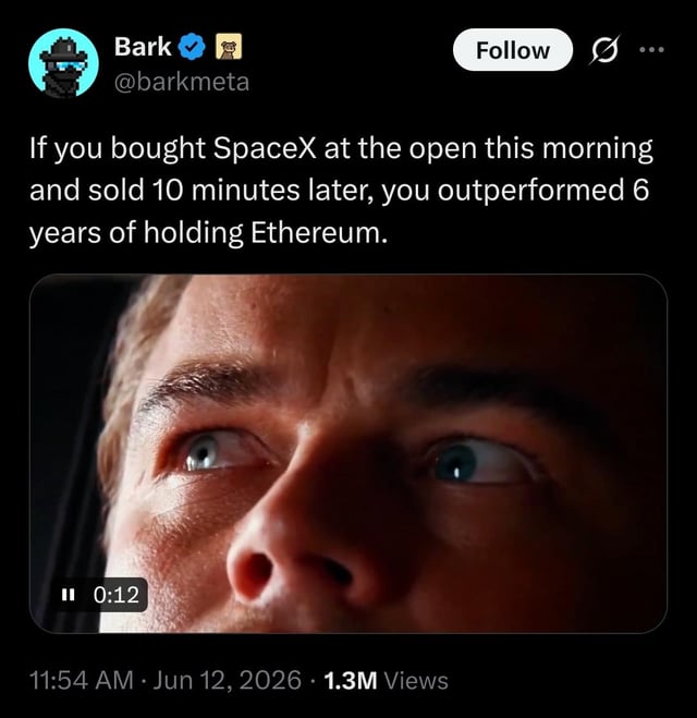 Spacex beats ethereum in 10 minutes