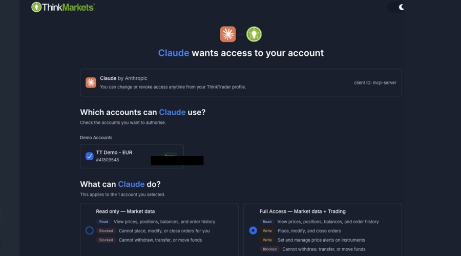 Exclusive: thinkmarkets launches mcp server; “ai can execute traders, but not access funds”