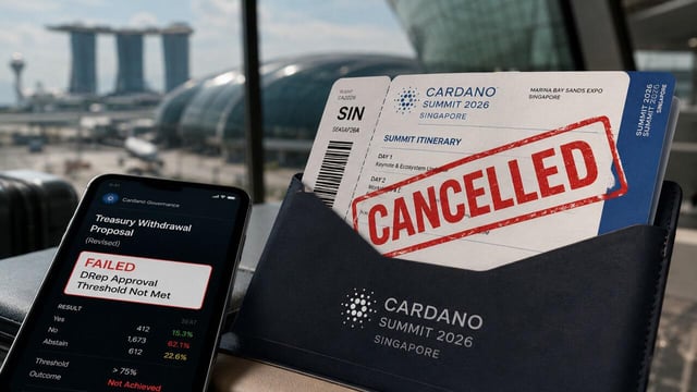 Cardano 2026 summit canceled after treasury vote misses key threshold